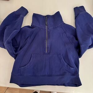 Lululemon Scuba Oversized Funnel Neck Half Zip “Psychic” indigo blue M/L size